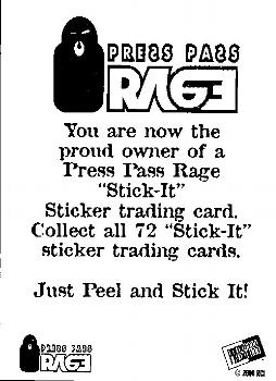 2000 Press Pass Rage Extreme Sports - Stick-It Stickers #NNO Jamie Bestwick Back